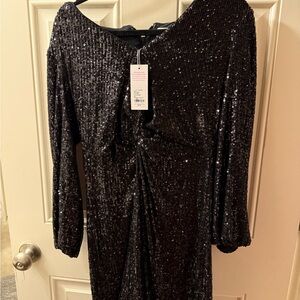 Lilly Pulitzer Black Sequin Long Sleeve Dress